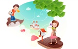 Happy summer vector wallpaper (1) #16