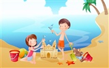 Happy summer vector wallpaper (2) #13