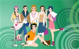 Vector urban women wallpaper (1) #2