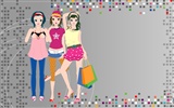 Vector urban women wallpaper (1) #6