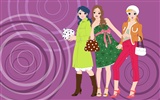 Vector urban women wallpaper (1) #8