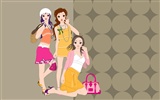 Vector urban women wallpaper (1) #12