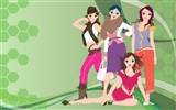 Vector urban women wallpaper (1) #19