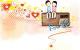Webjong warme und süße kleine Paare Illustrator #1