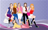 Vector urban women wallpaper (2)