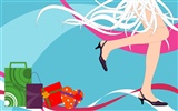 Vector urban women wallpaper (2) #7