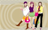 Vector urban women wallpaper (2) #20