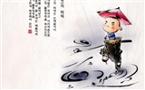 Sud Corée du lavage d'encre papier peint caricature #4