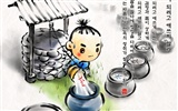 South Korea ink wash cartoon wallpaper #10