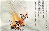 韓國水墨風格 卡通壁紙 #13