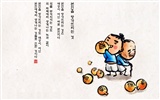 韓國水墨風格 卡通壁紙 #25