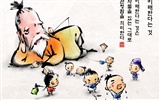Sud Corée du lavage d'encre papier peint caricature #32