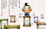 Sud Corée du lavage d'encre papier peint caricature #34