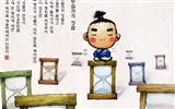 South Korea ink wash cartoon wallpaper #34