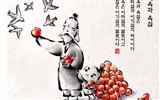 Jižní Korea inkoust mytí kreslené tapety #35