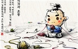 대한민국 잉크 세척 만화 벽지 #49