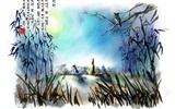 South Korea ink wash cartoon wallpaper #54