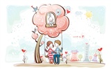 Cartoon Valentine's Day fonds d'écran (1) #6