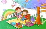 Vector cartoon childhood wallpaper (1)