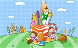 Vector cartoon childhood wallpaper (1) #3