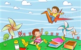 Vector cartoon childhood wallpaper (1) #4