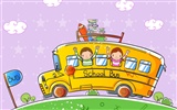 Vector cartoon childhood wallpaper (1) #9