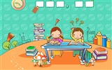 Vector cartoon childhood wallpaper (1) #12