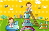 Vector cartoon childhood wallpaper (1) #43733