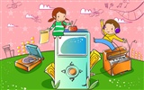 Vector cartoon childhood wallpaper (2) #20