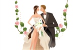 ベクトルの壁紙の結婚式の花嫁 (1) #6