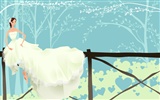 ベクトルの壁紙の結婚式の花嫁 (1) #17