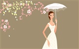 Vector wallpaper wedding bride (2)