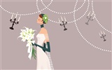 Векторные обои свадьбы невеста (2) #4