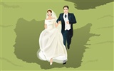 ベクトルの壁紙の結婚式の花嫁 (2) #6