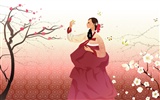 Vector wallpaper of Korean women (1) #17