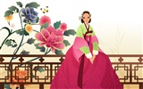 Vector wallpaper of Korean women (2)