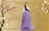 Vector wallpaper of Korean women (2) #7