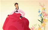 Vector wallpaper of Korean women (2) #12