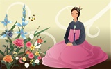 Vector wallpaper of Korean women (2) #17