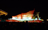 La Plaza de Tiananmen colorida noche (obras barras de refuerzo) #26