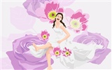 Vector collection of women wallpaper (2) #5