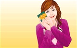 Vector collection of women wallpaper (2) #12