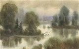 Watercolor landscape hand-painted wallpaper (2) #3