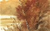 Akvarel krajiny ruka-malované tapety (2) #7