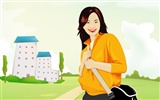 Vector collection of women wallpaper (3) #12