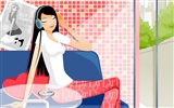 Vector collection of women wallpaper (4) #10