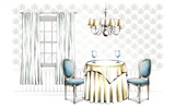 Hand-painted wallpaper indoor home (1) #8