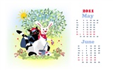 Año del Conejo fondos de escritorio calendario 2011 (2) #17