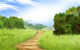 Colorful hand-painted wallpaper landscape ecology (3) #12