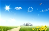 Photoshop sunny summer landscape wallpaper (1) #4